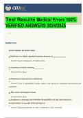 CEUFAST TEST RESULTS:Medical Error 100% VERIFIED ANSWERS 2024/2025