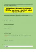 Social Work LCSW Exam | Questions &  100% Correct Answers (Verified) | Latest  Update | Grade A+ 