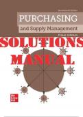  TEST BANK and SOLUTIONS MANUAL for  Purchasing and Supply Management, 17th Edition by P. Fraser Johnson