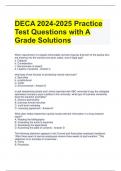 DECA 2024-2025 Practice Test Questions with A Grade Solutions 