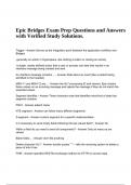Epic Bridges Exam Prep Questions and Answers with Verified Study Solutions, Epic Bridges 101 Exam Questions and Answers (Graded A+) 2024, Epic AMB 400 Questions and Answers Latest 2024 & INP402 Epic Care Inpatient Clinical Exam Questions and Answers (Late