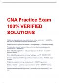 CNA Practice Exam 100% VERIFIED  SOLUTIONS