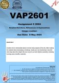VAP2601 Assignment 2 (COMPLETE ANSWERS) 2024 - DUE 8 May 2024 