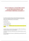 NCCT SURGICAL TECH PRACTICE  EXAM 2024 QUESTIONS AND  ANSWERS(VERIFIED) GRADED A+