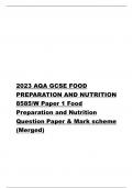 2023 AQA GCSE FOOD  PREPARATION AND NUTRITION  8585/W Paper 1 Food  Preparation and Nutrition  Question Paper & Mark scheme  (Merged) ditives - -natural or synthetic chemical substances  added to food during manufacture or processing to improve  the quali