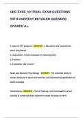UNC EXSS 181 FINAL EXAM QUESTIONS  WITH CORRECT DETAILED ANSWERS  GRADED A+.