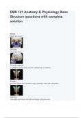 EMS 121 Anatomy & Physiology Bone Structure questions with complete solution