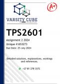 TPS2601 Assignment 2 (DETAILED ANSWERS) 2024 - DISTINCTION GUARANTEED 