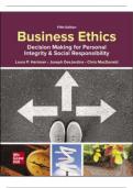 Test Bank For Business Ethics Decision Making for Personal Integrity & Social Responsibility, 5th Edition By Laura Hartman, Joseph Des Jardins and Chris MacDonald 