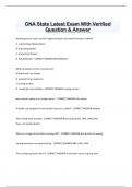 CNA State Latest Exam With Verified  Question & Answer