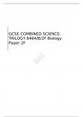 AQA  GCSE COMBINED SCIENCE: TRILOGY  Biology Paper 2F  MARK SCHEME FOR JUNE 2023