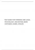 TEST BANK FOR FORENSIC AND LEGAL PSYCHOLOGY, 2ND EDITION, MARK COSTANZO, DANIEL KRAUSS