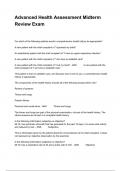 Advanced Health Assessment Midterm Review Exam Questions And Answers