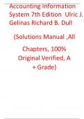 Solutions Manual  For Accounting Information System 7th Edition  Ulric J. Gelinas Richard B. Dull