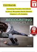 TEST BANK For Accounting Principles, 14th Edition by Jerry J. Weygandt, Paul D. Kimmel, Complete Chapters 1 - 27, Verified Latest Version