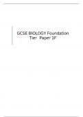 AQA  GCSE BIOLOGY Foundation Tier	Paper 1F  QUESTION PAPER FOR JUNE 2023