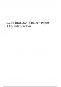 AQA GCSE BIOLOGY Paper 1 Foundation Tier    QUESTION PAPER  AND   MARK SCHEME FOR JUNE 2023 8461/1F