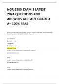NGR 6200 EXAM 1 LATEST 2024 QUESTIONS AND ANSWERS ALREADY GRADED A+ 100% PASS     