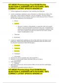 ATI NR293 Pharmacology Final EXAM Review QUESTIONS & ANSWERS WITH RATIONEL 100% CORRECT LATEST UPDATE GRADED A+