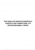 TEST BANK FOR GENETICS ESSENTIALS CONCEPTS AND CONNECTIONS, 4TH EDITION BENJAMIN A. PIERCE