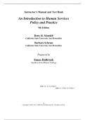 Test Bank for Introduction to Human Services, An Policy and Practice, 9th Edition by Barbara R. Schram, Betty Reid Mandell, Paul Dann, Lynn Peterson