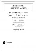 Solution Manual for Finite Mathematics And Its Applications 13th Edition by Larry J. Goldstein, David I. Schneider, Martha J. Siegel , Jill Simmons..........@Recommended                        