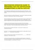 WASTEWATER OPERATOR GUIDE TO PREPARING FOR THE CERTIFICATION EXAMINATIONS (CLASS B-A OR III-IV)