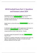 NFHS Football Exam-Part 1| Questions and Answers Latest 2024