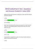 NFHS Football Part II Test | Questions and Answers Graded A+ Latest 2024
