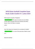 NFHS Rules football Complete Exam Study Guide Graded A+| Latest 2024