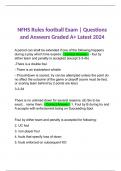NFHS Rules football Exam | Questions and Answers Graded A+ Latest 2024