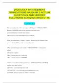 D426 DATA MANAGEMENT FOUNDATIONS OA EXAM 2 ACTUAL QUESTIONS AND VERIFIED SOLUTIONS 2024/2025 (WGU C175)