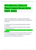 ATI Mental Health Proctored Exam with NGN 2024