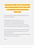 Fundamental HESI, Hesi Fundamentals, Hesi Fundamentals Practice Test, UNIT 1: Foundations of Nursing Practice Exam 2024