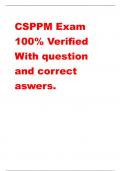 CSPPM Exam 100% Verified With question and correct aswers