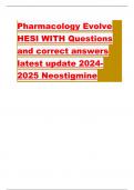Pharmacology Evolve HESI WITH Questions and correct answers latest update 2024- 2025 Neostigmine
