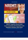 NREMT Cognitive Study Guide Exam Containing 465 Questions with Definitive Solutions 2024-2025.