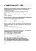 ATI MENTAL HEALTH 2024questions and answers graded A+ 