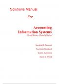 Solutions Manual for Accounting Information Systems (Global Edition) 15th Edition By Marshall Romney, Paul Steinbart (All Chapters, 100% Original Verified, A+ Grade)