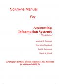 Solutions Manual for Accounting Information Systems 15th Edition By Marshall Romney, Paul Steinbart (All Chapters, 100% Original Verified, A+ Grade)