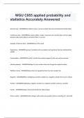 WGU C955 applied probability and statistics Accurately Answered
