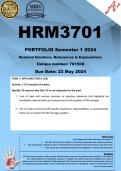 HRM3701 PORTFOLIO (COMPLETE ANSWERS) Semester 1 2024 - DUE 22 May 2024