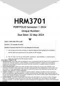 HRM3701 PORTFOLIO (ANSWERS) Semester 1 2024 - DISTINCTION GUARANTEED