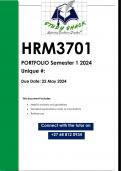 HRM3701 PORTFOLIO (QUALITY ANSWERS) Semester 1 2024