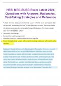 HESI MED-SURG Exam Latest 2024 Questions with Answers, Rationales, Test-Taking Strategies and Reference