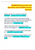 NCCER Electrical Set Test  Questions And Verified Correct  Answers
