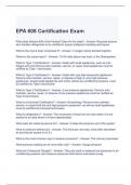 EPA 608 Certification Exam with 100% correct Answers