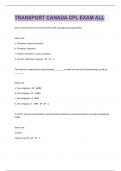 Transport Canada CPL Exam ALL |195 Questions With Completely Correct Answers |Guaranteed A+ Grade|86 Pages