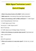IMSA Signal Technician Level 1 End of Chapter 2024 Questions with 100% Correct Answers | Verified | Latest Update