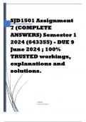 SJD1501 Assignment 7 (COMPLETE ANSWERS) Semester 1 2024 (643355) - DUE 9 June 2024 Course Social Dimensions of Justice - SJD1501 (SJD1501) Institution University Of South Africa (Unisa) Book Social Dimensions of Law and Justice